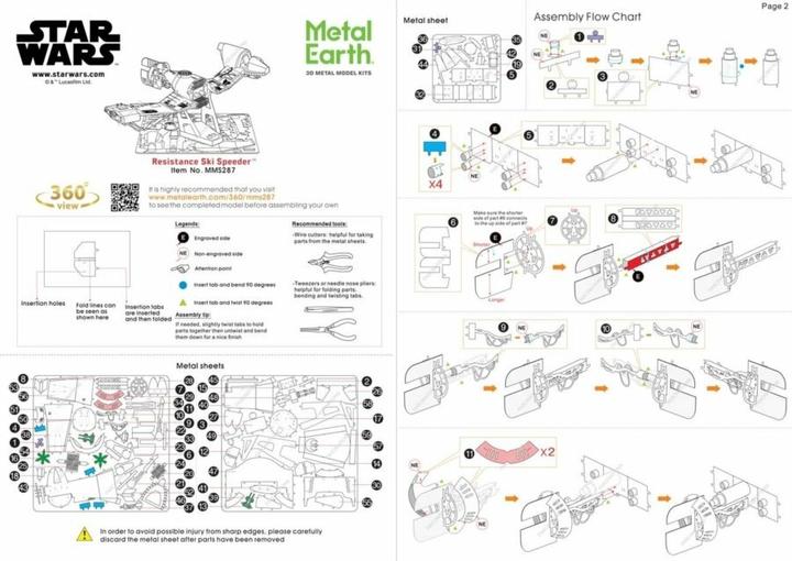 Produktbild Metal Earth constructie speelgoed Star Wars - Resistance Ski Speeder