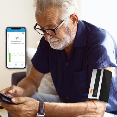 Immagine prodotto ViatomTech BP2 Smart Bloeddrukmeter + ECG, Bluetooth Sync, 3 misuratori di pressione, Bloeddrukmeter voor (Sfigmomanometro per braccio)