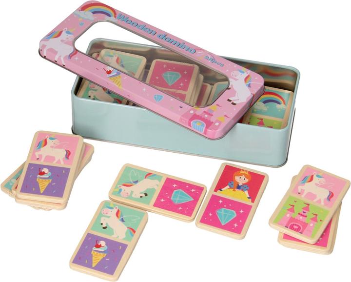Image du produit Domino licorne dans boîte de rangement (Anglais)