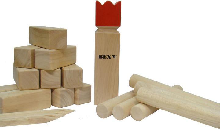 Bex Kubb Original Rubberwood mit Red King