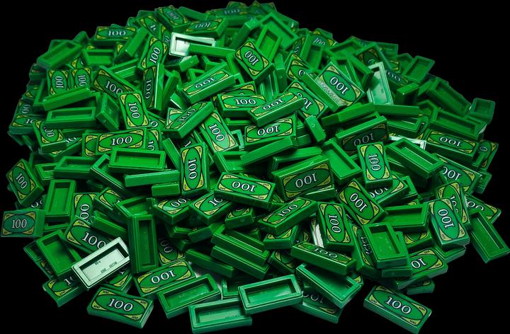 Actual product image LEGO Billet de banque 1x2 tuile - Green 3069bpx7 - 50x (3069, LEGO Accessories)
