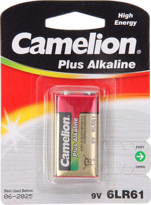 Actual product image Camelion Plus Battery Alkaline 9V / 6LR61 (1 pcs., 9V Block, 500 mAh)
