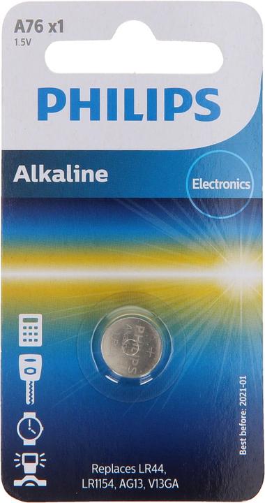 Philips Pile bouton alcaline LR44 / 76A (1 pcs, LR44, 105 mAh)