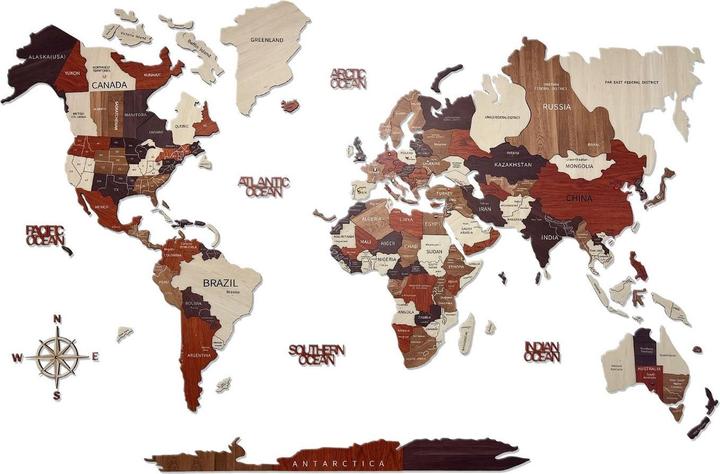 Actual product image Green Split World map (225 x 135 cm, 150 x 90 cm)