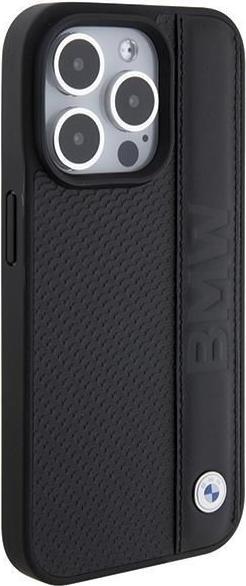Produktbild BMW BMHCP15L22RDPK iPhone 15 Pro 6.1" czarny/black hardcase Leather Textured & Stripe (Apple iPhone 15 Pro)