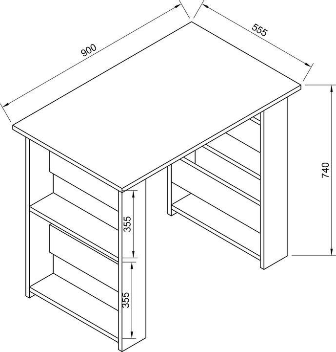 Produktbild VCM Holz Schreibtisch Computertisch Arbeitstisch Bürotisch Büro Tisch Efilo (90 x 56 x 74 cm)