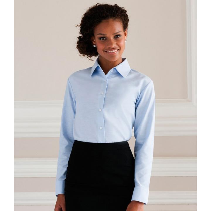 Image du produit Russell Collection Easy Care Blouse Oxford manches longues (XXL)