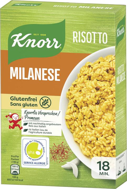 Actual product image Knorr Risotto Milanese, traditional dish from Milan, flavoured with fine mushrooms and saffron (250 g)