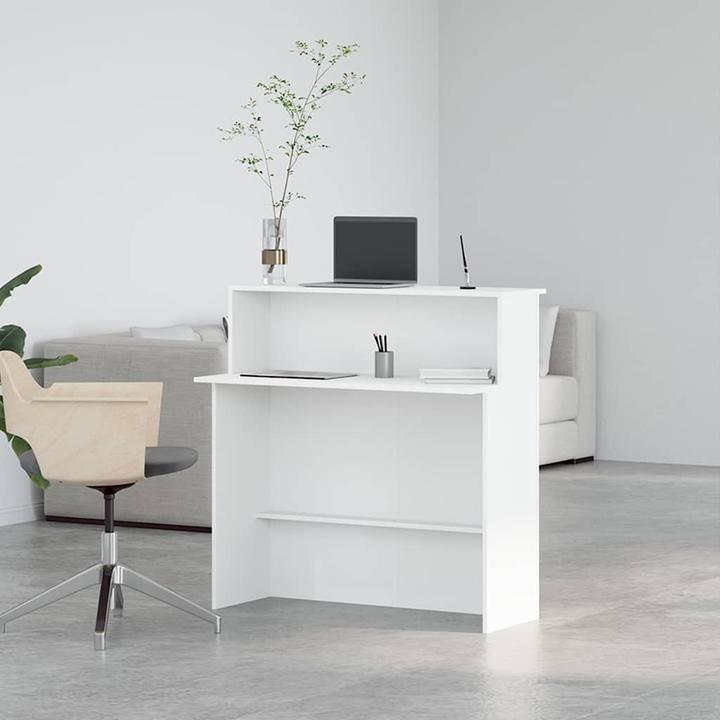 Actual product image VidaXL Reception counter White 100x50x103.5 cm Wood-based reception counter