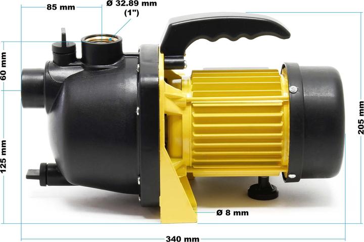 Produktbild Wiltec Gartenpumpe 3800l/h Wasserpumpe 1200W Pumpe 4.8 bar Teich Regenwasserpumpe (Gartenpumpe)