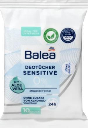 Actual product image dm Balea Deodorant wipes Sensitive (Cleaning cloths)