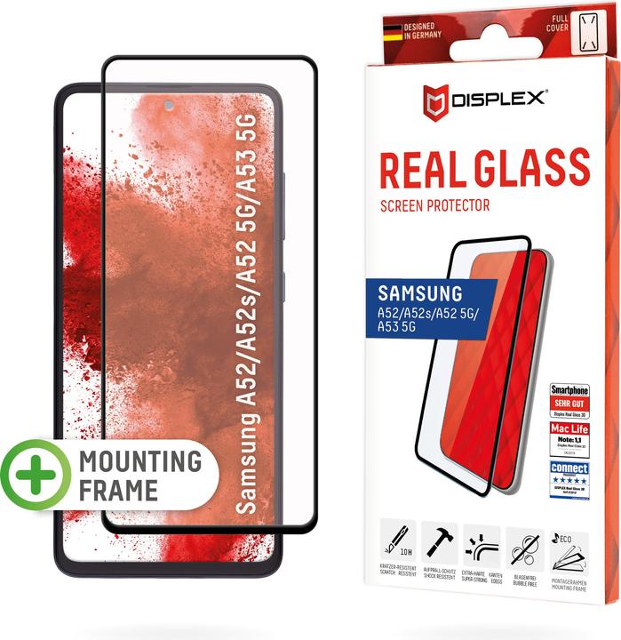 Produktbild Displex Real Glass, Full Cover Panzerglas (1 Stück, Samsung Galaxy A52s 5G, Samsung Galaxy A52, Samsung Galaxy A52 5G, Samsung Galaxy A53 5G)