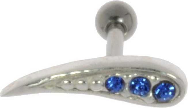 Actual product image Bijouteria Ear piercing (Surgical steel 316L, Crystal, Brass with silver plating)