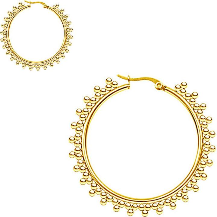 Actual product image Star Piercing Earring gold plated balls triangles (Brass)