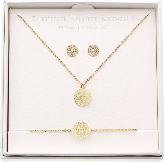 Immagine prodotto HCA Set regalo collana-bracciale-orecchini placcati oro - Mandala della felicità
