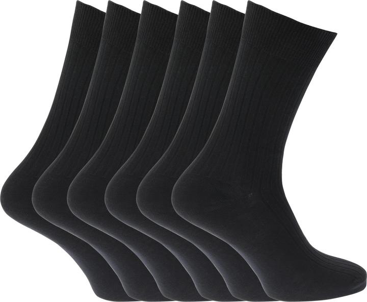 Universal Textiles Strümpfe Socken 100% Baumwolle gerippt 6erPack (6er Pack, 39 - 45)