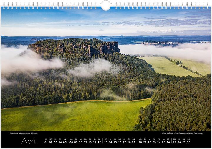 Image du produit Kalender Schsische Schweiz Luftaufnahmen 2026 (45 x 30 cm, Allemand)