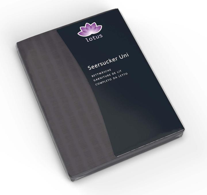 Image du produit Lotus Bettwaren Parure de lit en satin seersucker uni (Taie d'oreiller, 65 x 65 cm)