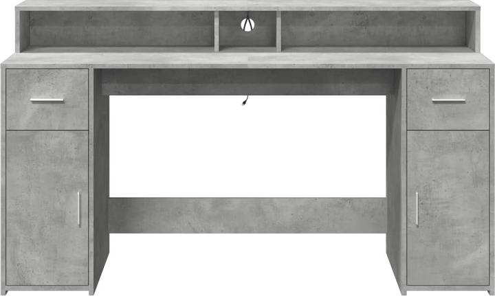 Actual product image VidaXL LED desk Computer desk Work desk PC desk Office desk concrete grey (160 x 55 x 91 cm)