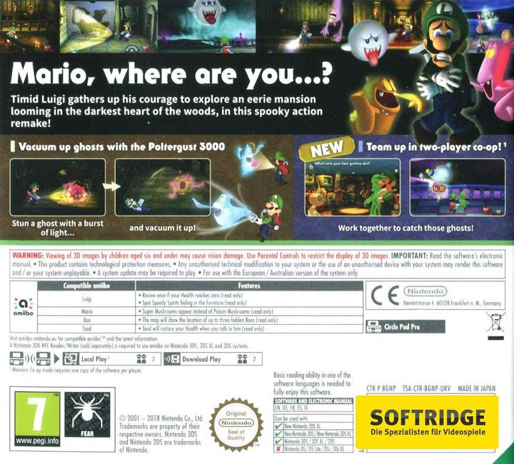 Produktbild Nintendo Luigi's Mansion (3DS, DE)