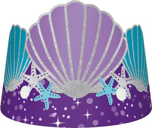 Amscan 8 Tiaras Mermaid Wishes Papier 16 x 12,6 cm