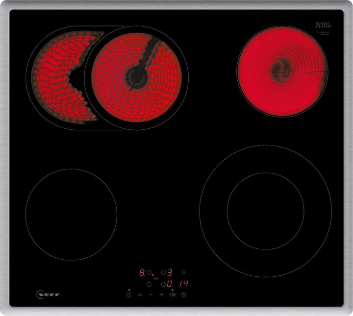 Neff N 50, Electric hob, 60 cm, Black, With overlying frame, T16SBN1L0