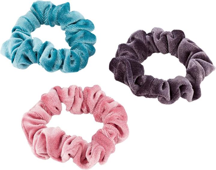 Produktbild Trisa Samt Scrunchie, mint, rosa & violett