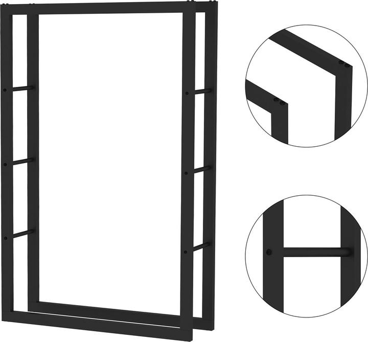Image du produit Wiltec Porte-bois Toboli 150x25x100cm porte-bois en métal pour l'intérieur et l'extérieur (150 x 25 x 100 cm)