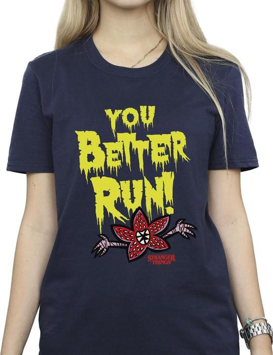 Immagine prodotto Netflix Stranger Things You Better Run Maglietta Ampia Donna (5XL)
