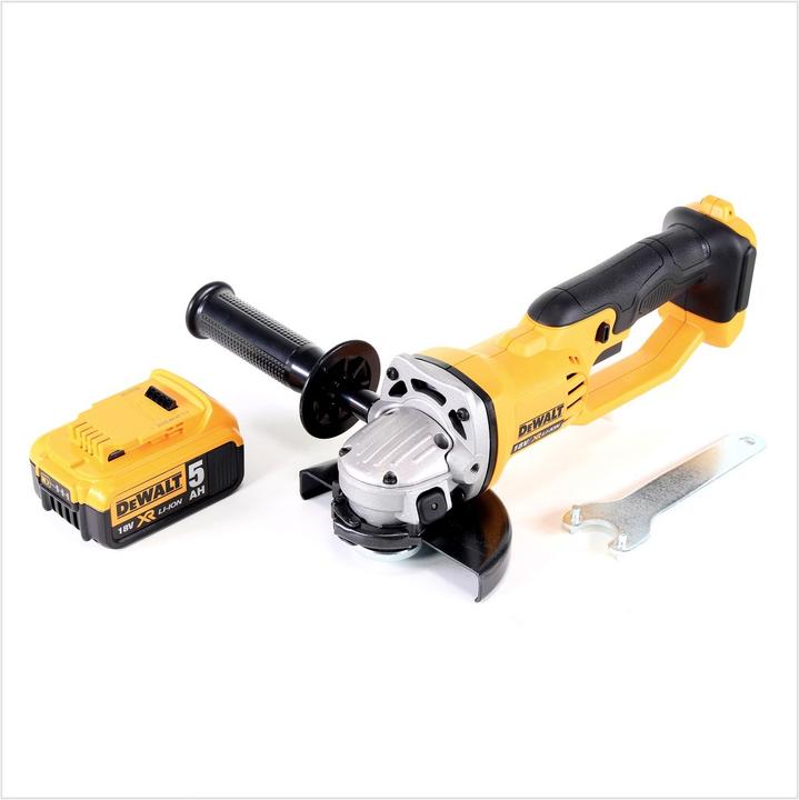 Actual product image DeWalt DCG 412 Battery angle grinder 18V 125mm + 1x battery 5.0Ah - without charger (125 mm)