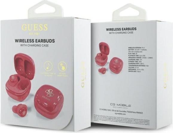 Produktbild Guess 4G Logo Mini TWS Kabellose Kopfhörer Bluetooth Headset - Rosa (ANC, 24 h, Kabellos)
