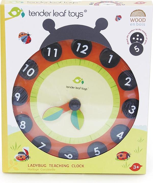 Image du produit Tender Leaf Toys Horloge d'apprentissage coccinelle (Allemand, Français, Italien, Anglais)
