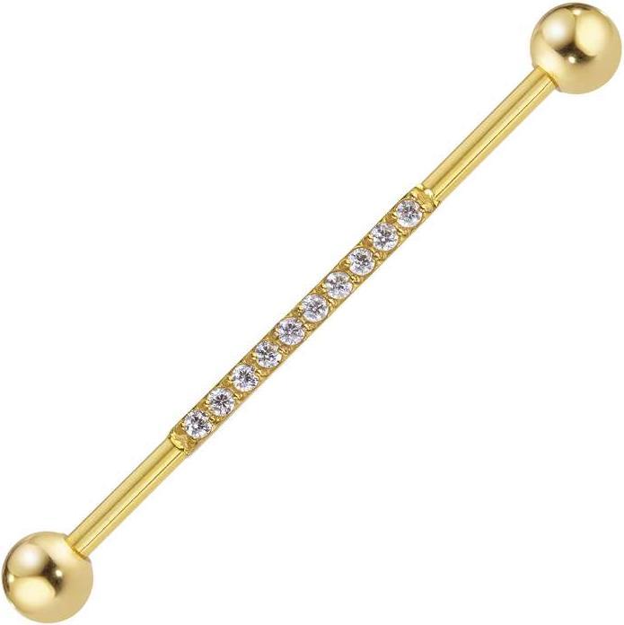 Produktbild Bijouteria Industrial-Piercing (Chirurgenstahl 316L, Zirkonia, PVD Beschichtung (goldfarbig))