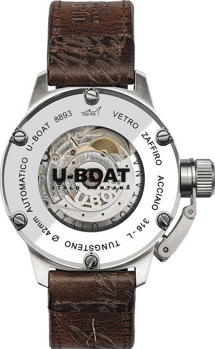 Immagine prodotto U-Boat 8893 Classico Tungsteno Nero Orologio Automatico Uomo 42mm 10ATM (Fatto in Svizzera, 42 mm)