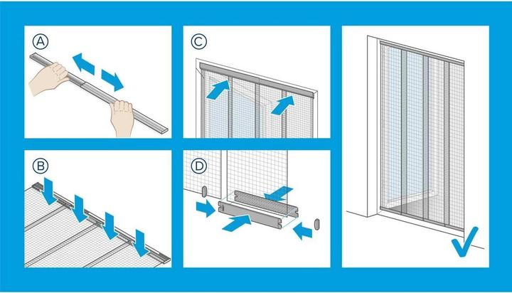 Actual product image tesa Insect screen aluminium slatted door for balcony and patio doors (95 x 220 cm)