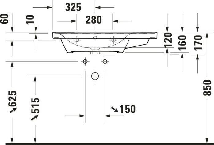 Immagine prodotto Duravit Lavabo per mobili D-NEO 800x480mm Be li m ÜL m HLB o HL bianco (480 mm, 800 mm)
