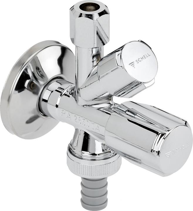 Produktbild Magni Schell Geräte-Kombi-Eckventil 1/2 Zoll, Messing-verchromt, Brass
