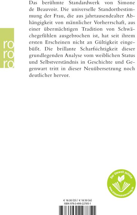 Actual product image Das andere Geschlecht (German, Simone de Beauvoir, 2000)