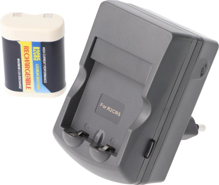 Actual product image AccuCell Quick charger 2CR5 PowerSet including the Li-ion battery 2CR5, 2CR5M, 2-CR5 M (1 pcs., 2CR5, 600 mAh, Battery + charger)