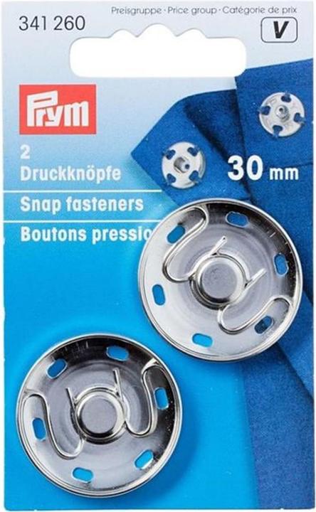Produktbild Prym Annähdruckknopf, silber 30 mm, Karte 2 Stk., nickelfrei