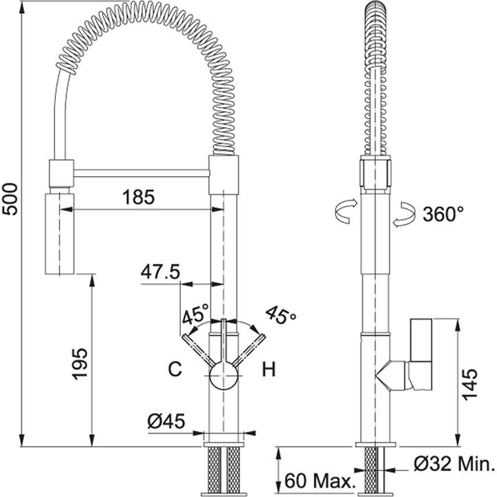 Image du produit Franke Douchette extensible Fox