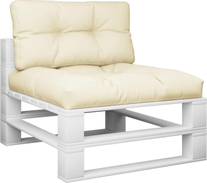 Image du produit VidaXL Coussin de palette Coussin d'assise de palette 2 pièces Crème Tissu (70 x 70 x 12 cm)
