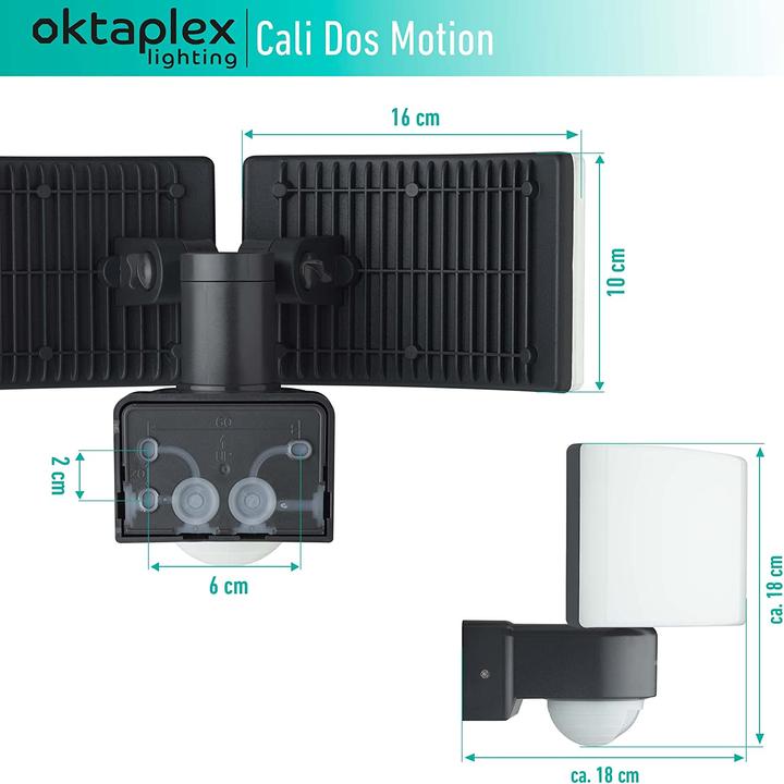 Actual product image Oktaplex lighting Cali Dos Motion (3200 lm, IP65)