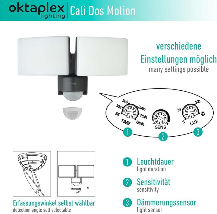 Actual product image Oktaplex lighting Cali Dos Motion (3200 lm, IP65)