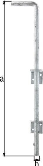 Produktbild GAH Bodenschieber L500xS16mm Stahl verzinkt verzinkt Abstand Bolzen - Tor 40 mm (1 Stk.)