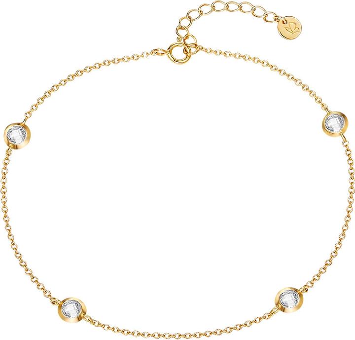 Glanzstücke München Damen Sterling Silber Zirkonia gelbgold 22,0 cm Basiskette + 3,0 cm Verlängerung - 23946 (Sterling Silber, 22 cm)