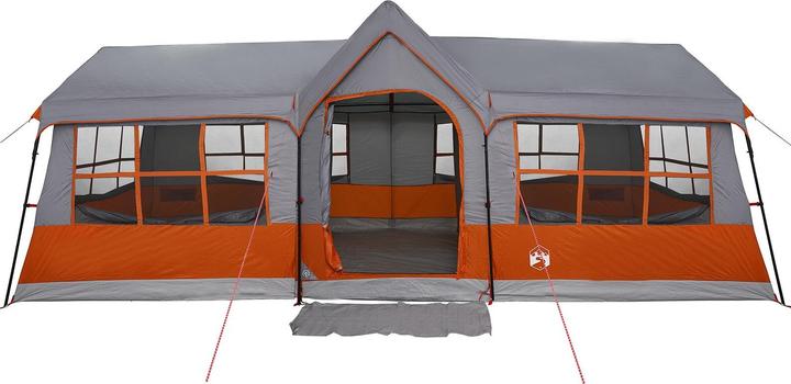 Image du produit VidaXL Tente de camping avec fenêtres Gris et orange 12 personnes étanche à l'eau (Tente igloo)