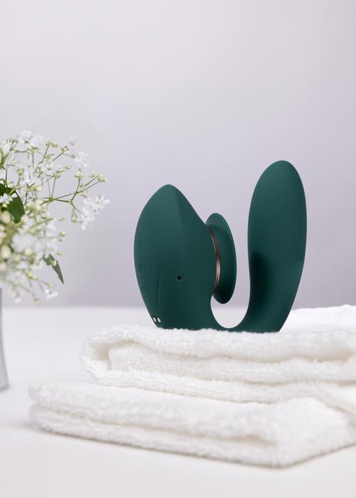 Immagine prodotto Innovation Twitch 3 - Vibratore ricaricabile e aspirante - Silicone - 10 velocità - Verde bosco