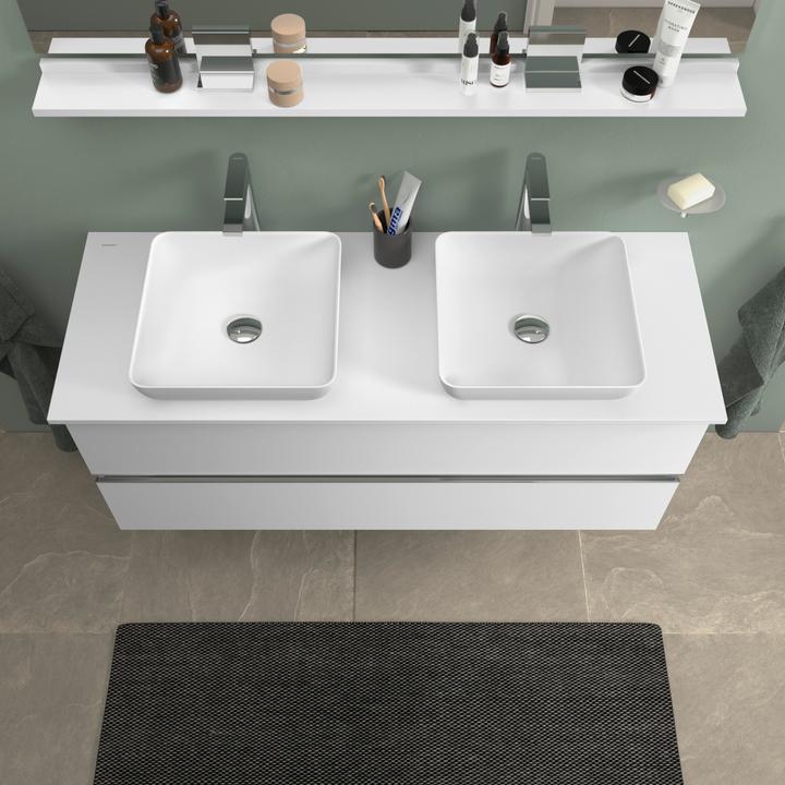 Actual product image Duravit Sivida countertop washbasin, angular, 400x400mm, without tap hole, without overflow (400 mm, 400 mm)