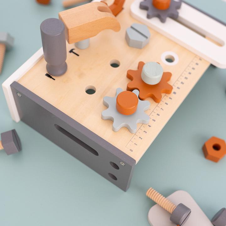 Immagine prodotto Activity Board Banco da lavoro in legno, cassetta degli attrezzi con nome, giocattolo in legno per bambino, regalo